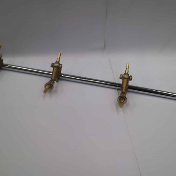 4 Burner Manifold, Ni Plate, c/w Gas Valves