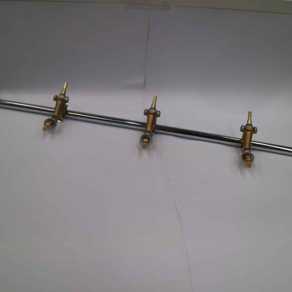 5 Burner Manifold, Ni Plate, c/w Gas Valves
