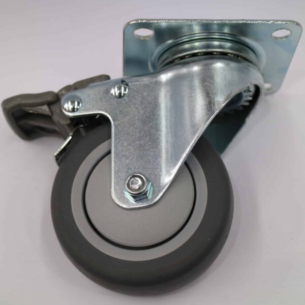 Castors, Zinc Plate, Elastomer, Total Lock
